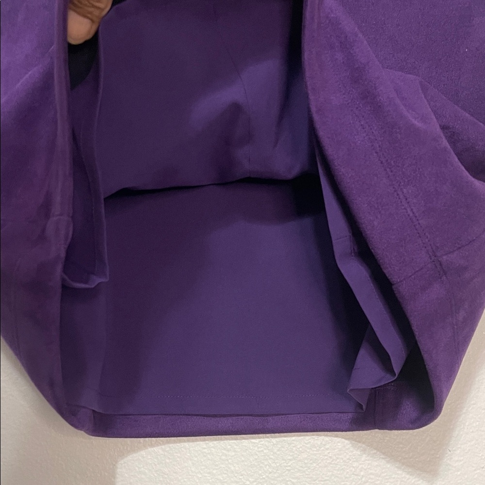 WHBM Skirt Faux Suede Lined Purple Size 00 Waist 14” Length 18.5” EUC - Picture 5 of 7